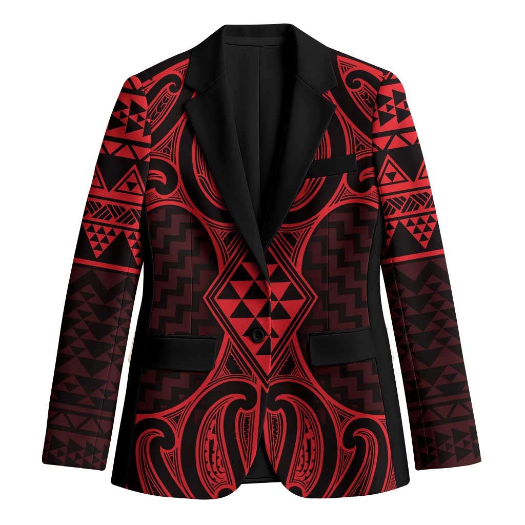 Whero Maori Ta Moko Poutama Art Blazer LT9 Unisex Red - Polynesian Pride