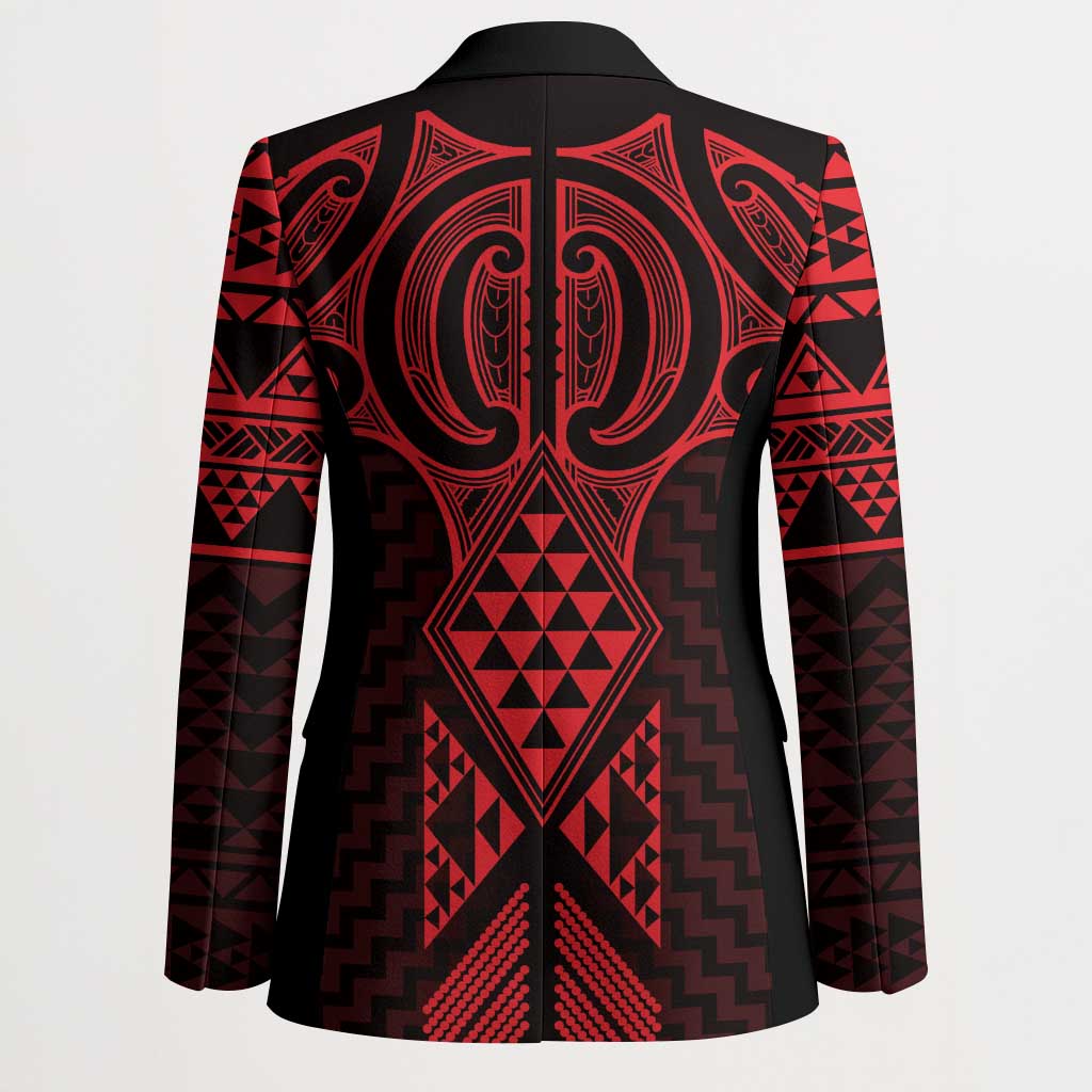Whero Maori Ta Moko Poutama Art Blazer LT9 - Polynesian Pride