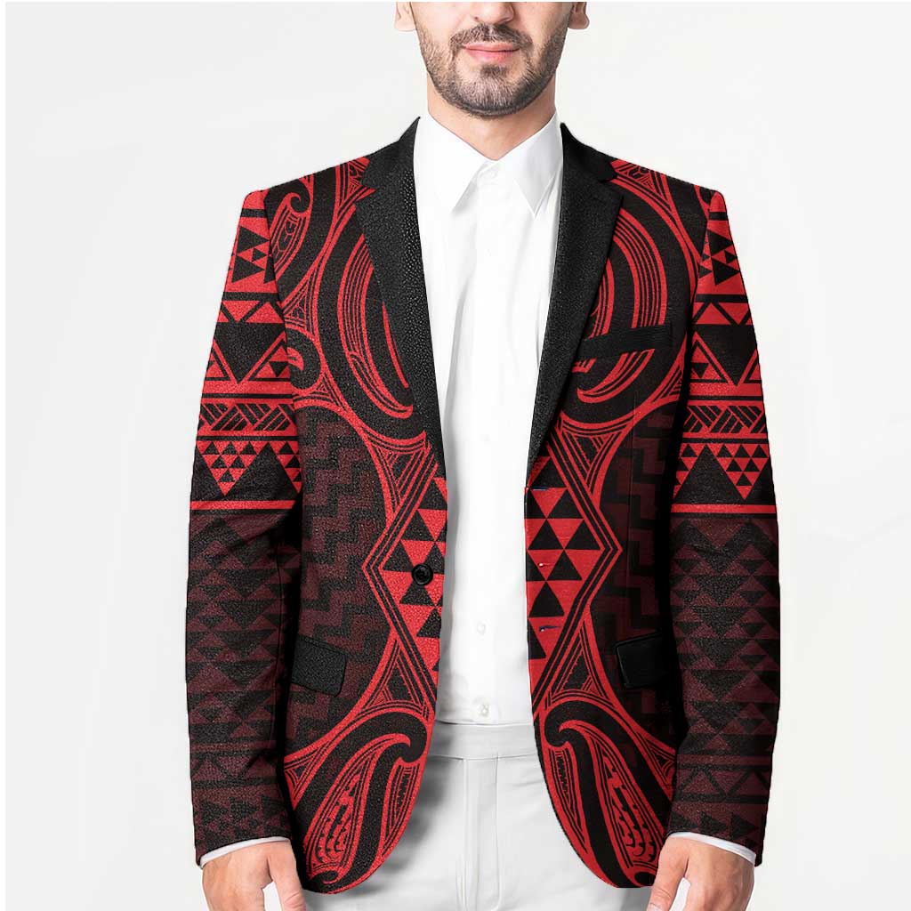 Whero Maori Ta Moko Poutama Art Blazer LT9 - Polynesian Pride