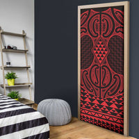 Whero Maori Ta Moko Poutama Art Door Cover LT9 - Polynesian Pride