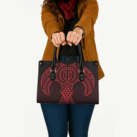 Whero Maori Ta Moko Poutama Art Leather Bag LT9 - Polynesian Pride
