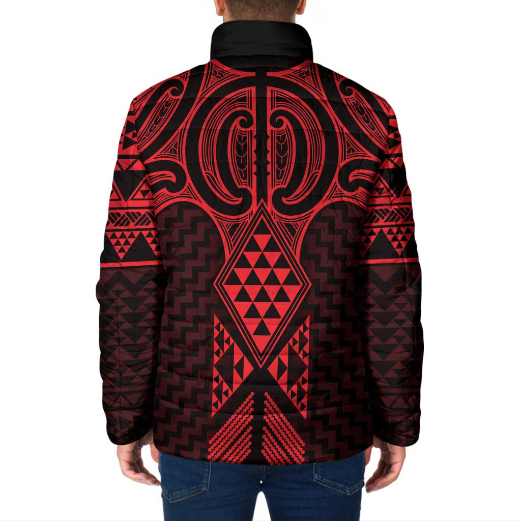 Whero Maori Ta Moko Poutama Art Padded Jacket LT9 - Polynesian Pride