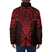 Whero Maori Ta Moko Poutama Art Padded Jacket LT9 - Polynesian Pride