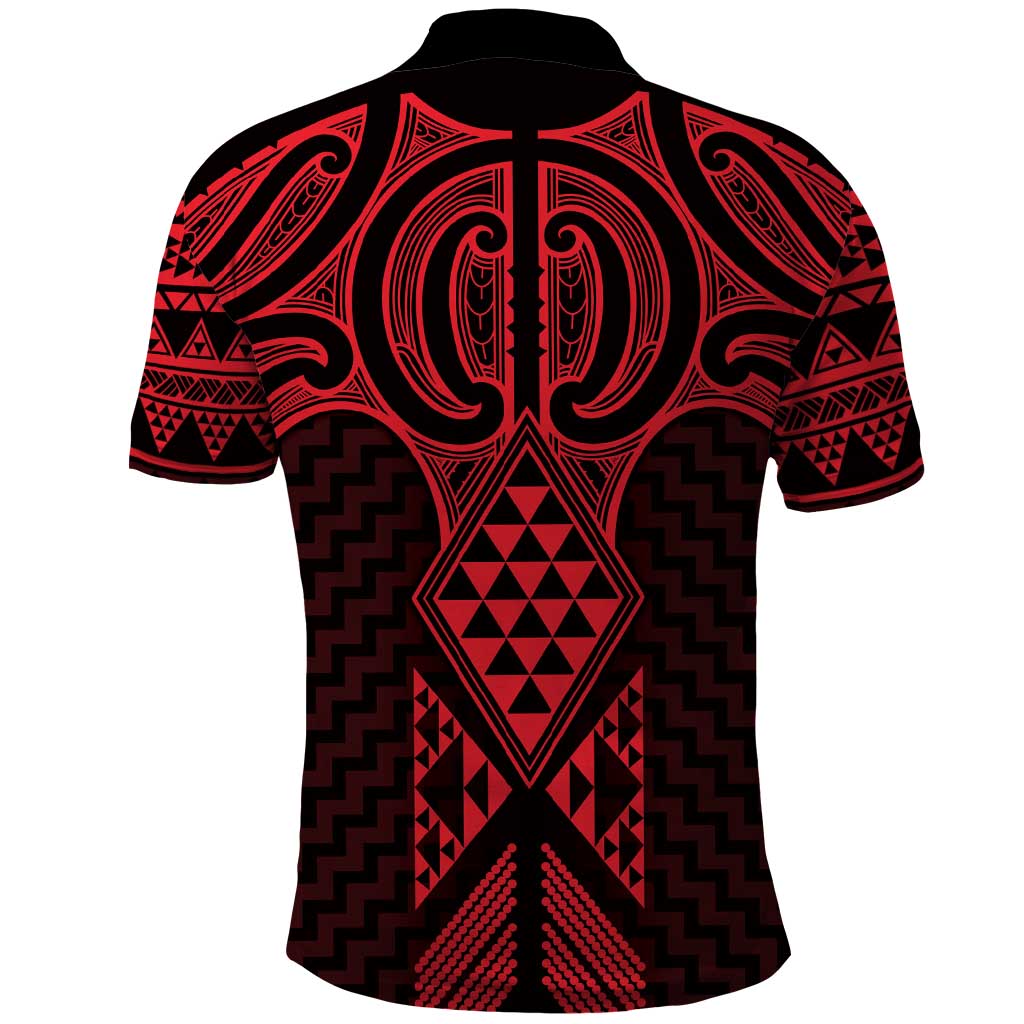 Whero Maori Ta Moko Poutama Art Polo Shirt LT9 - Polynesian Pride