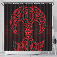 Whero Maori Ta Moko Poutama Art Shower Curtain LT9 - Polynesian Pride