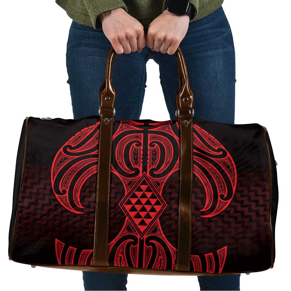 Whero Maori Ta Moko Poutama Art Travel Bag LT9 Red - Polynesian Pride