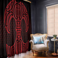 Whero Maori Ta Moko Poutama Art Window Curtain LT9 - Polynesian Pride