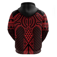 Whero Maori Ta Moko Poutama Art Zip Hoodie LT9 - Polynesian Pride
