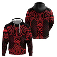 Whero Maori Ta Moko Poutama Art Zip Hoodie LT9 - Polynesian Pride