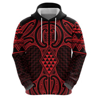 Whero Maori Ta Moko Poutama Art Zip Hoodie LT9 - Polynesian Pride