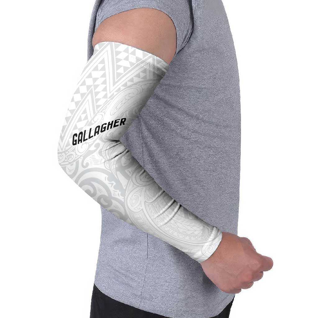 New Zealand Rangatira Custom Arm Sleeves All White Niho Taniwha Maori Tribal LT9 - Polynesian Pride