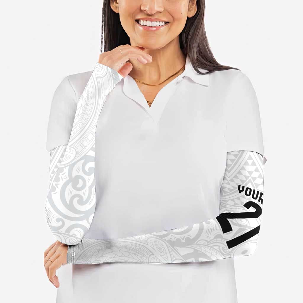 New Zealand Rangatira Custom Arm Sleeves All White Niho Taniwha Maori Tribal LT9 - Polynesian Pride
