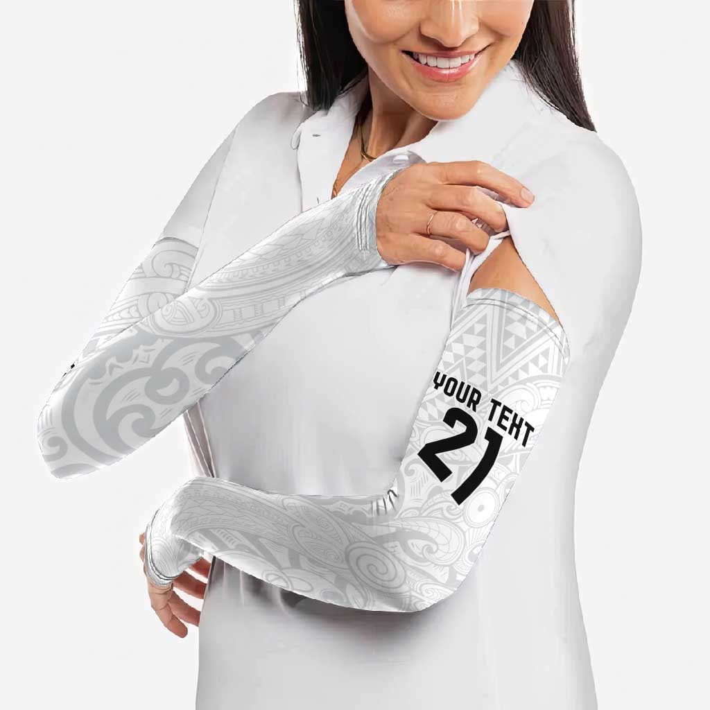 New Zealand Rangatira Custom Arm Sleeves All White Niho Taniwha Maori Tribal LT9 - Polynesian Pride
