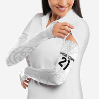 New Zealand Rangatira Custom Arm Sleeves All White Niho Taniwha Maori Tribal LT9 - Polynesian Pride