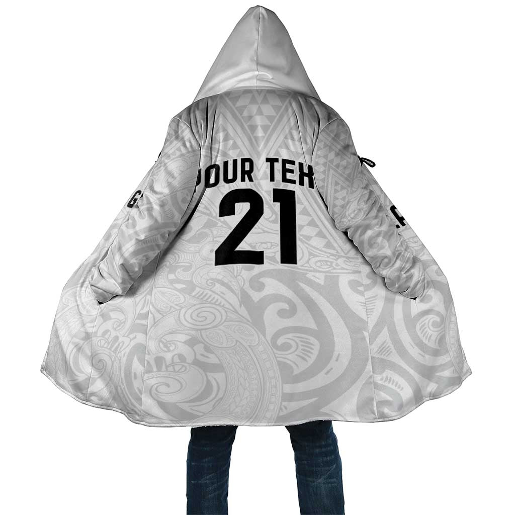 New Zealand Rangatira Custom Cloak All White Niho Taniwha Maori Tribal LT9 Unisex White - Polynesian Pride