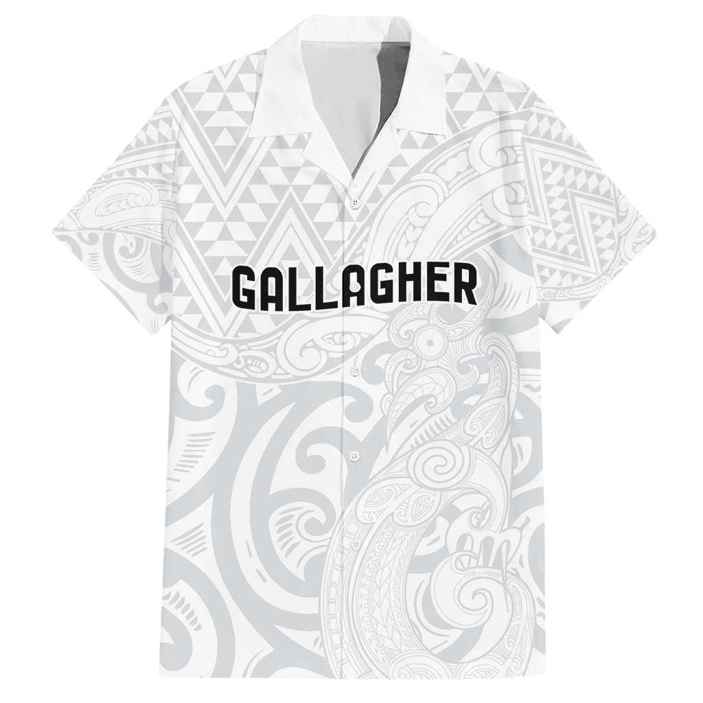 New Zealand Rangatira Custom Hawaiian Shirt All White Niho Taniwha Maori Tribal LT9 White - Polynesian Pride