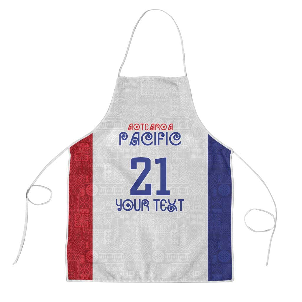 New Zealand Rugby Pacific Personalised Apron Maori Style Tribal Tapa Pattern LT9 White - Polynesian Pride