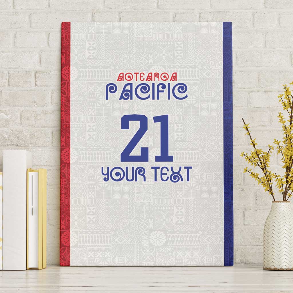 New Zealand Rugby Pacific Personalised Canvas Wall Art Maori Style Tribal Tapa Pattern LT9 Without Frame White - Polynesian Pride
