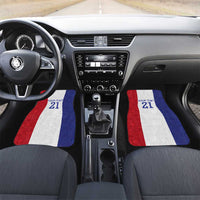 New Zealand Rugby Pacific Personalised Car Mats Maori Style Tribal Tapa Pattern LT9 Set 2pcs - Front White - Polynesian Pride