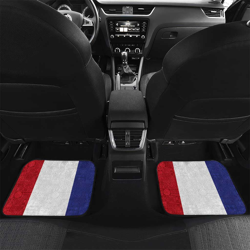 New Zealand Rugby Pacific Personalised Car Mats Maori Style Tribal Tapa Pattern LT9 Set 2pcs - Back White - Polynesian Pride