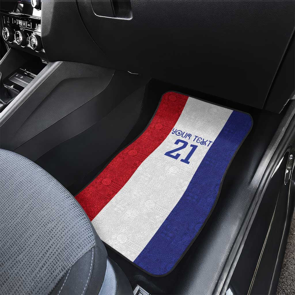 New Zealand Rugby Pacific Personalised Car Mats Maori Style Tribal Tapa Pattern LT9 - Polynesian Pride