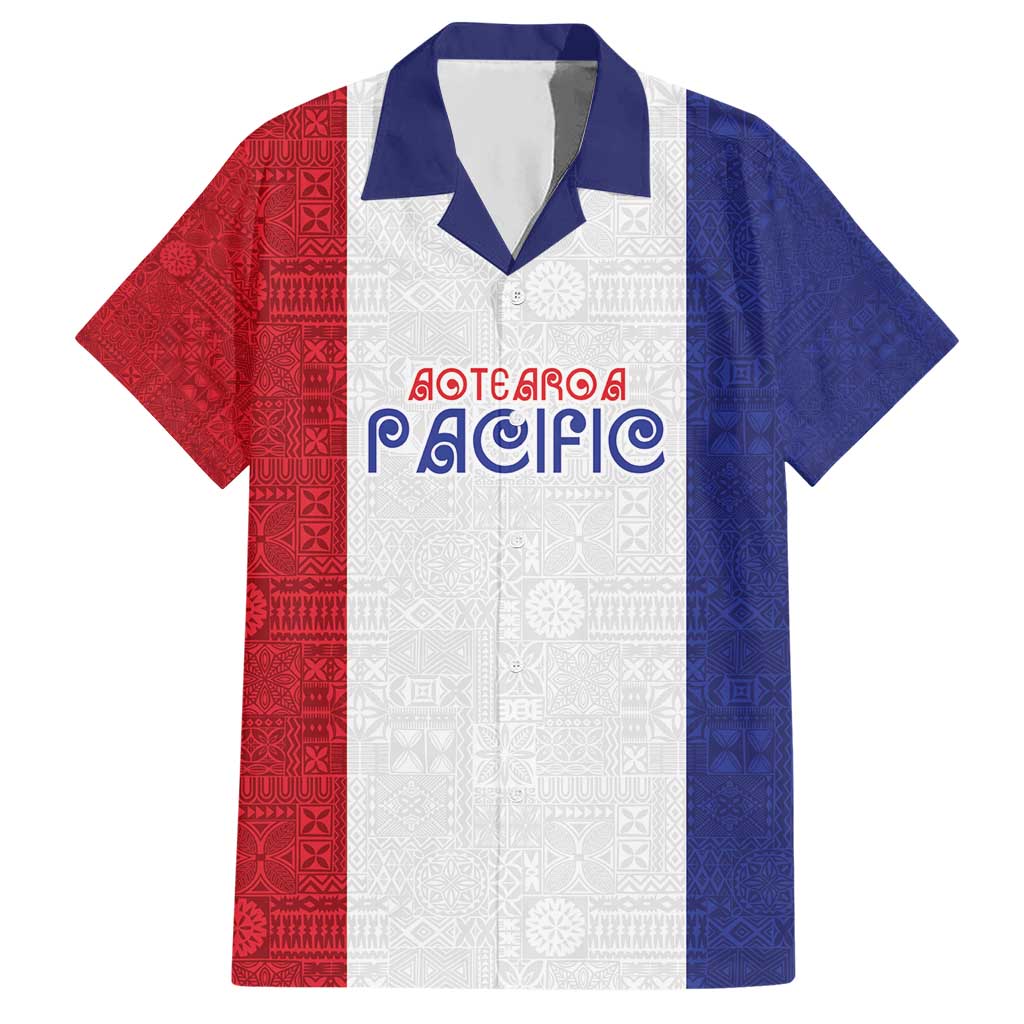 New Zealand Rugby Pacific Personalised Hawaiian Shirt Maori Style Tribal Tapa Pattern LT9 White - Polynesian Pride