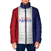 New Zealand Rugby Pacific Personalised Padded Jacket Maori Style Tribal Tapa Pattern LT9 Men White - Polynesian Pride