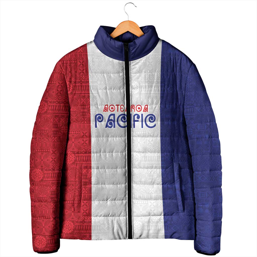 New Zealand Rugby Pacific Personalised Padded Jacket Maori Style Tribal Tapa Pattern LT9 - Polynesian Pride