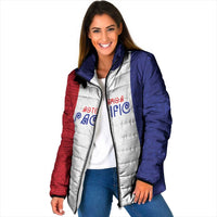 New Zealand Rugby Pacific Personalised Padded Jacket Maori Style Tribal Tapa Pattern LT9 Women White - Polynesian Pride