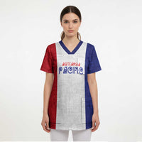New Zealand Rugby Pacific Personalised Scrub Top Maori Style Tribal Tapa Pattern LT9 - Polynesian Pride