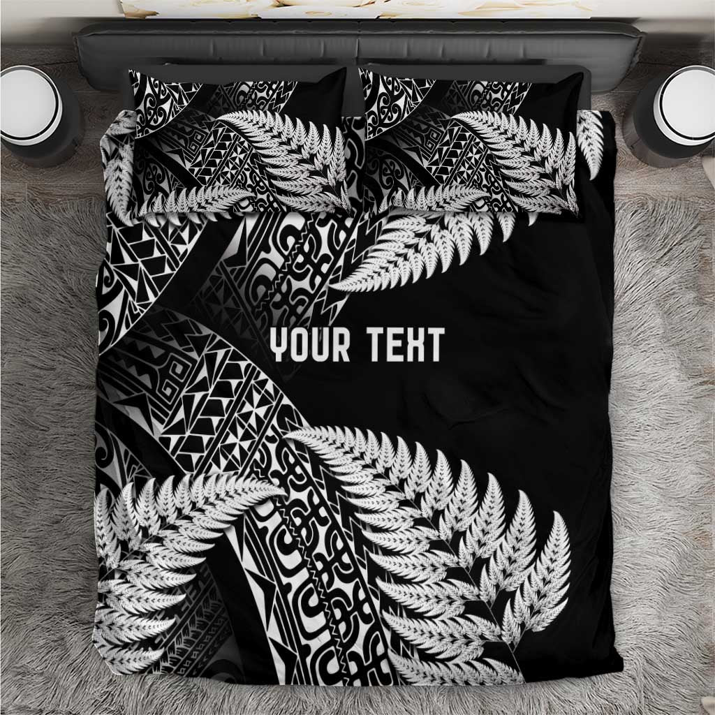 New Zealand Rugby Pacific Personalised Bedding Set All Black Maori Pasifika Fern Pattern LT9 Black - Polynesian Pride