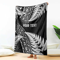 New Zealand Rugby Pacific Personalised Blanket All Black Maori Pasifika Fern Pattern LT9 - Polynesian Pride
