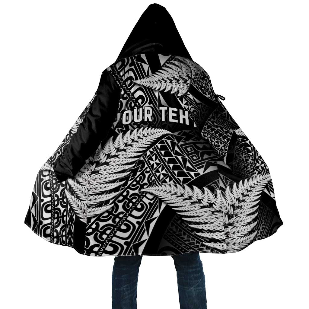 New Zealand Rugby Pacific Personalised Cloak All Black Maori Pasifika Fern Pattern LT9 Unisex Black - Polynesian Pride