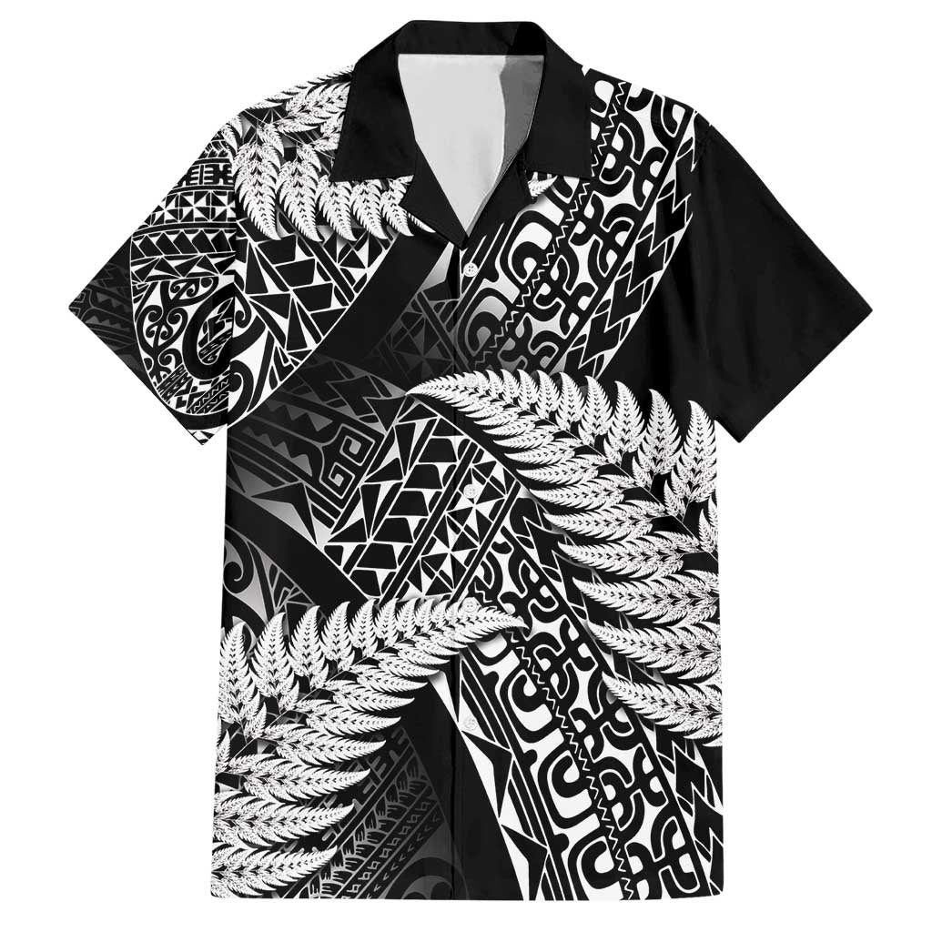 New Zealand Rugby Pacific Personalised Hawaiian Shirt All Black Maori Pasifika Fern Pattern LT9 Black - Polynesian Pride