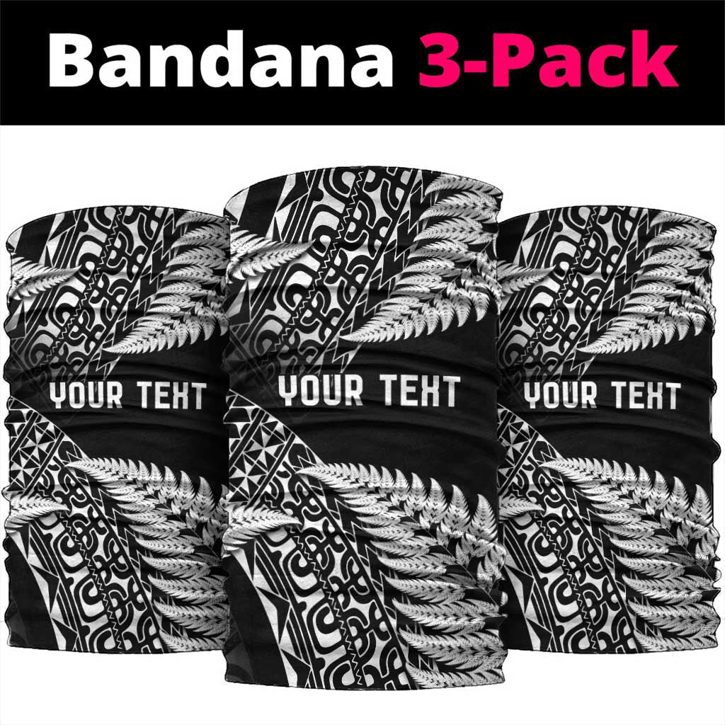 New Zealand Rugby Pacific Personalised Neck Gaiter All Black Maori Pasifika Fern Pattern LT9 package One Size: 25*50cm Black - Polynesian Pride