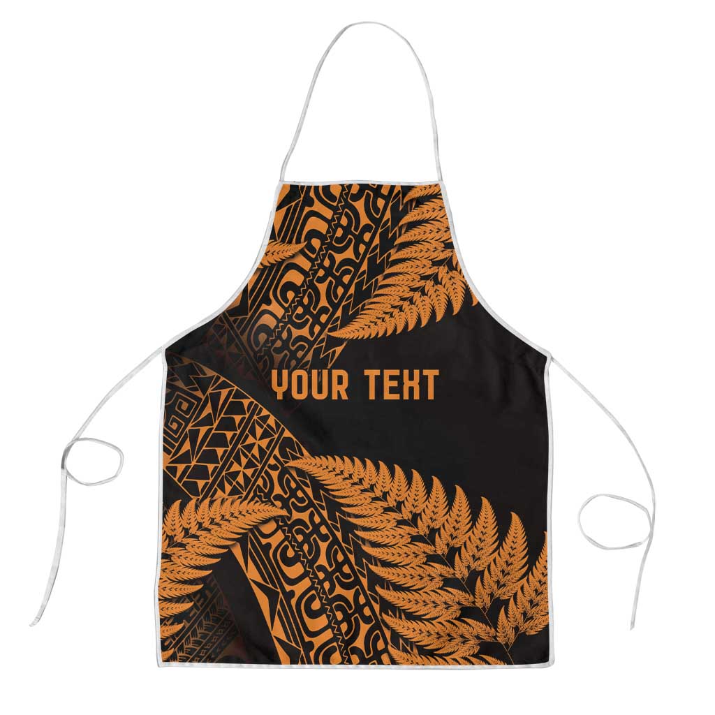 New Zealand Rugby Pacific Personalised Apron All Gold Maori Pasifika Fern Pattern LT9 Gold - Polynesian Pride