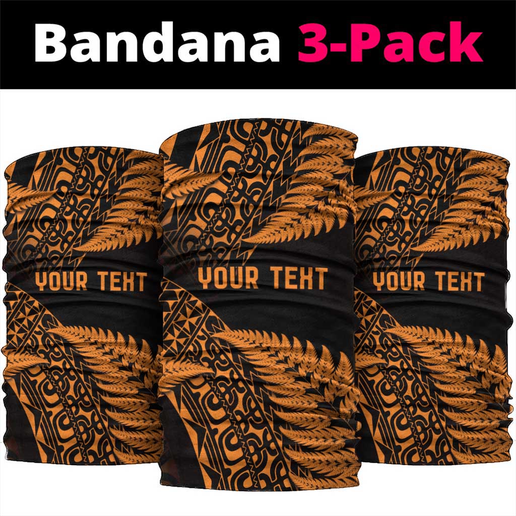 New Zealand Rugby Pacific Personalised Neck Gaiter All Gold Maori Pasifika Fern Pattern LT9 package One Size: 25*50cm Gold - Polynesian Pride