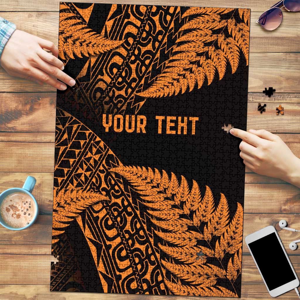 New Zealand Rugby Pacific Personalised Puzzle All Gold Maori Pasifika Fern Pattern LT9 Gold - Polynesian Pride