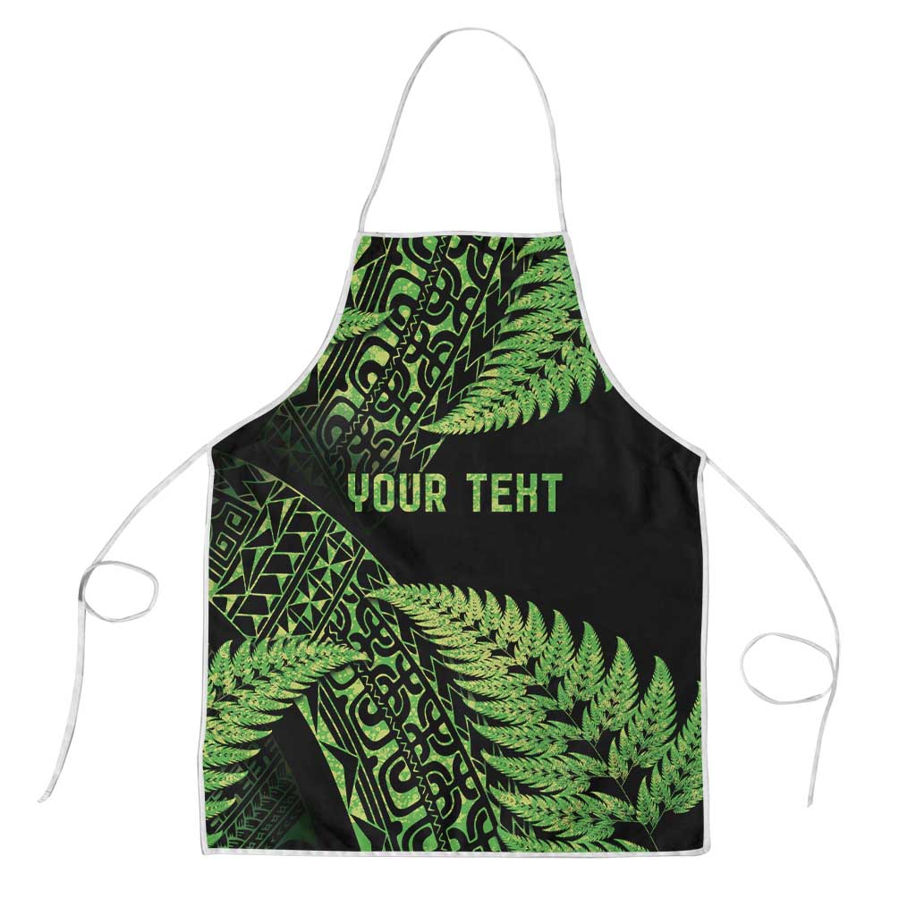 New Zealand Rugby Pacific Personalised Apron All Lime Maori Pasifika Fern Pattern LT9 Lime - Polynesian Pride