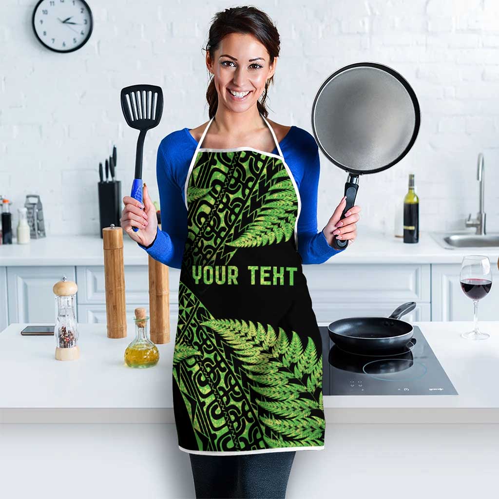 New Zealand Rugby Pacific Personalised Apron All Lime Maori Pasifika Fern Pattern LT9 - Polynesian Pride
