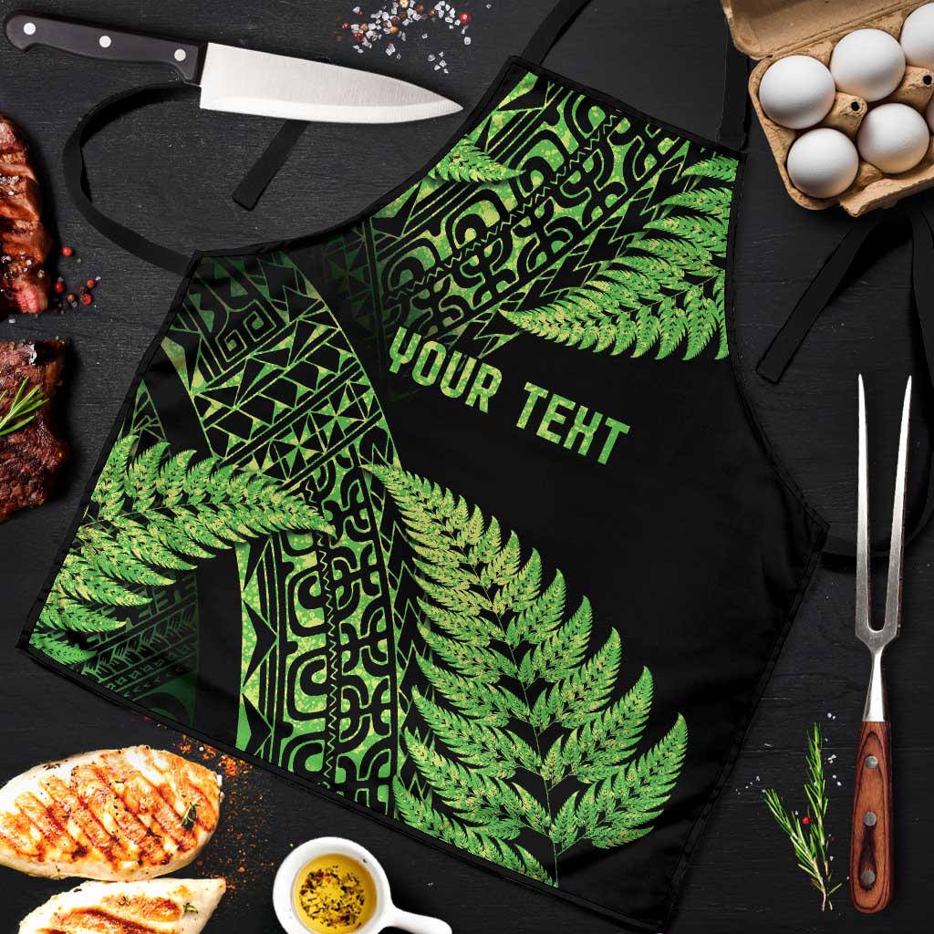 New Zealand Rugby Pacific Personalised Apron All Lime Maori Pasifika Fern Pattern LT9 Lime - Polynesian Pride
