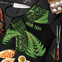 New Zealand Rugby Pacific Personalised Apron All Lime Maori Pasifika Fern Pattern LT9 Lime - Polynesian Pride