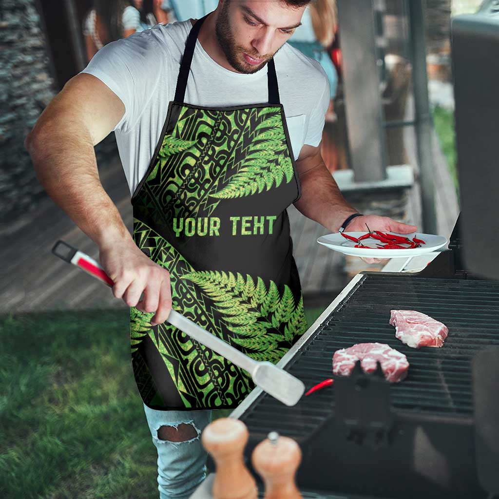 New Zealand Rugby Pacific Personalised Apron All Lime Maori Pasifika Fern Pattern LT9 - Polynesian Pride