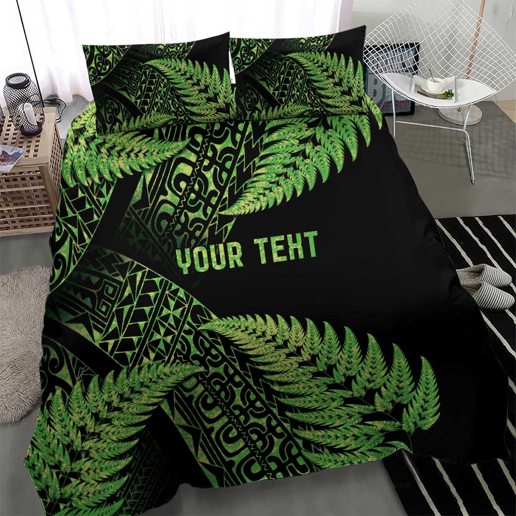 New Zealand Rugby Pacific Personalised Bedding Set All Lime Maori Pasifika Fern Pattern LT9 - Polynesian Pride