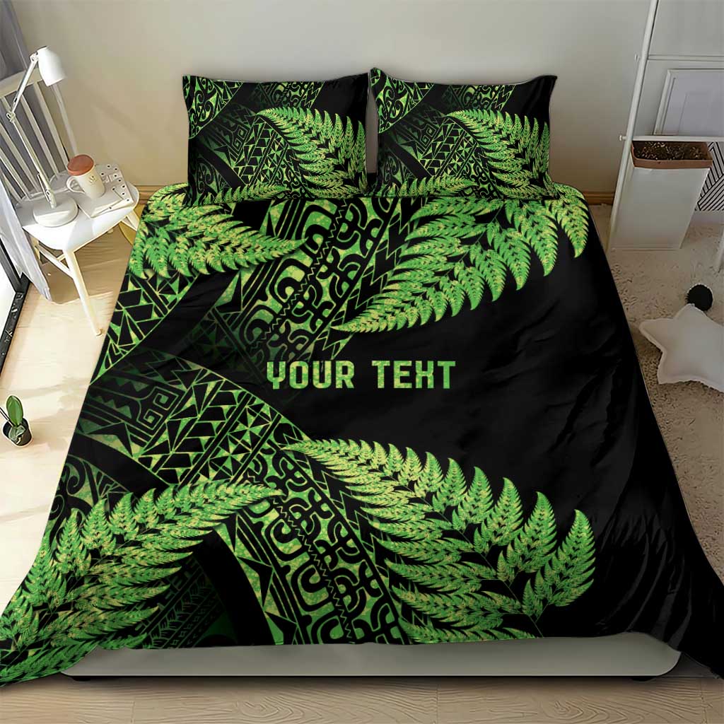 New Zealand Rugby Pacific Personalised Bedding Set All Lime Maori Pasifika Fern Pattern LT9 - Polynesian Pride