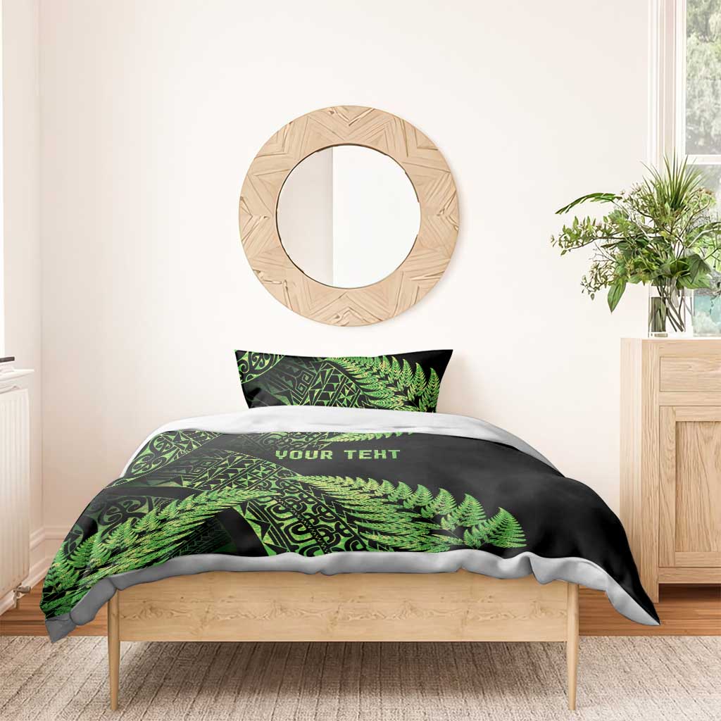 New Zealand Rugby Pacific Personalised Bedding Set All Lime Maori Pasifika Fern Pattern LT9 - Polynesian Pride