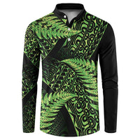 New Zealand Rugby Pacific Personalised Button Sweatshirt All Lime Maori Pasifika Fern Pattern LT9 Lime - Polynesian Pride