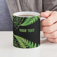 New Zealand Rugby Pacific Personalised Ceramic Mug All Lime Maori Pasifika Fern Pattern LT9 - Polynesian Pride