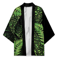 New Zealand Rugby Pacific Personalised Kimono All Lime Maori Pasifika Fern Pattern LT9 Unisex Lime - Polynesian Pride