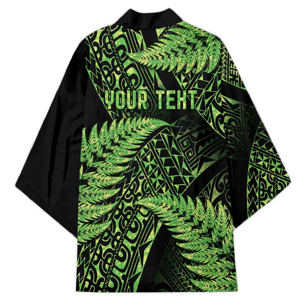 New Zealand Rugby Pacific Personalised Kimono All Lime Maori Pasifika Fern Pattern LT9 - Polynesian Pride